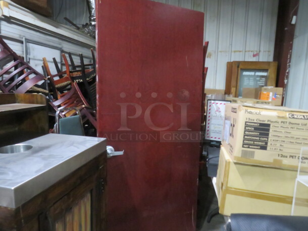One Wooden Door In A Cherry Finish With Handles. 35.5X83.5 - Image 2 of 3