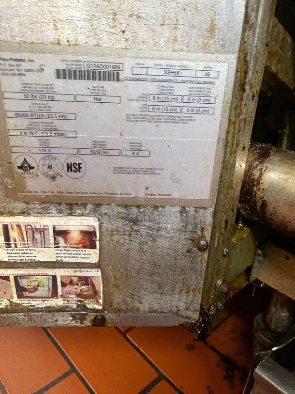 Working! Pitco Frialator SSH55 6 Bank (12 Baskets ) Commercial Gas Fryer with Filtration System Tested and Working! - Image 7 of 10