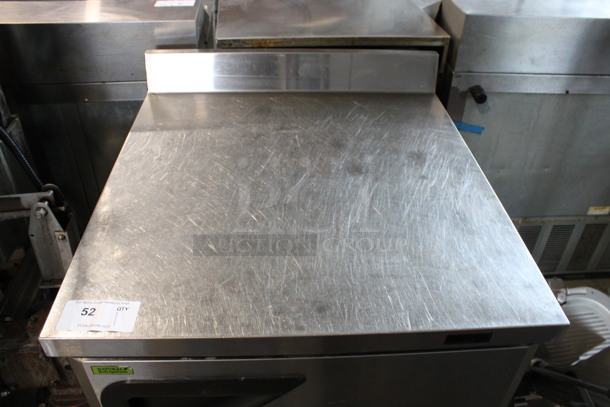 Turbo Air Model TWF-28SD-N Stainless Steel Commercial Single Door Work Top Freezer w/ Back Splash on Commercial Casters. 115 Volts, 1 Phase. 27.5x30x39. Tested and Working! - Image 6 of 6