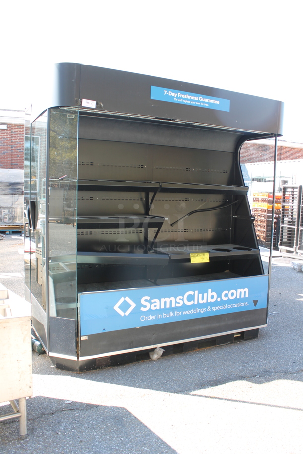Black Metal Commercial Open Grab N Go Flower Merchandiser w/ Metal Shelves. 208-240 Volts.  - Image 3 of 7