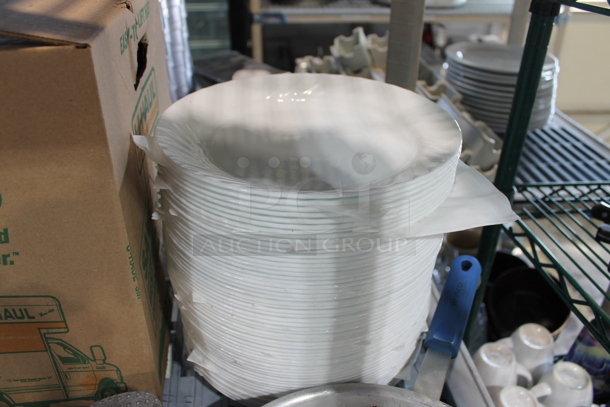 ALL ONE MONEY! Two Tier Lot of Various Items Including Poly Bins, Utensils and Plates - Image 7 of 7