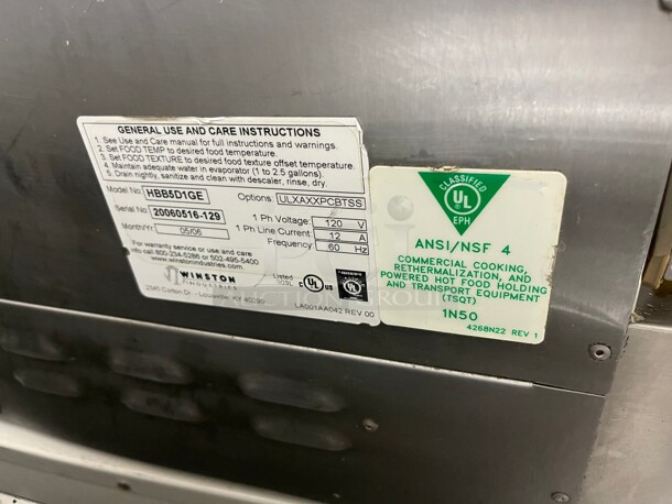 Nice! Winston Commercial  Freestanding Warming Drawer With one  23 inch Compartment, NSF 120v Tested and Working! - Image 3 of 9