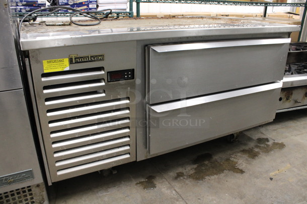 Traulsen Model TE148HT Stainless Steel Commercial 2 Drawer Chef Base on Commercial Casters. 115 Volts, 1 Phase. 48x34x26.5. Tested and Working!