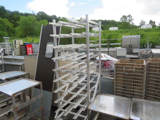 One 10lb Aluminum Can Rack On Casters. 25X35X78 - Image 1 of 1