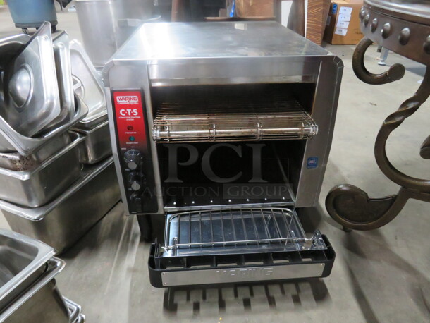 One Waring CTS Conveyor Toaster. Model# CTS1000B. 208 Volt. 16X17X16