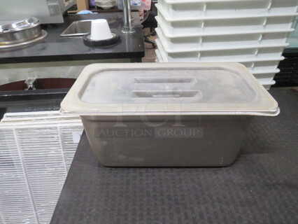 One 1/3 Size 6 Inch Deep Hotel Pan With Poly Lid.