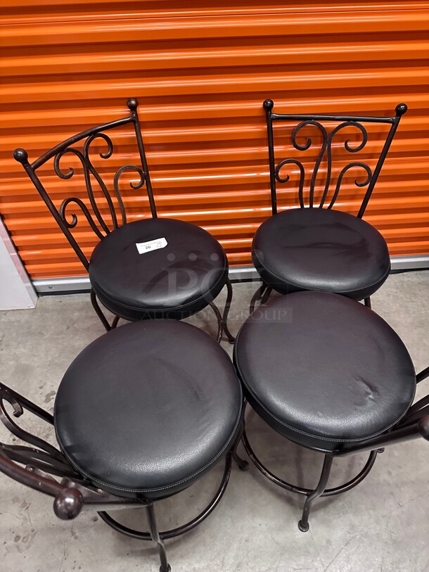 Clean! Classic Luxury Metal Upholstered Black Leather Dining Chair Heavy Duty  - Image 6 of 10