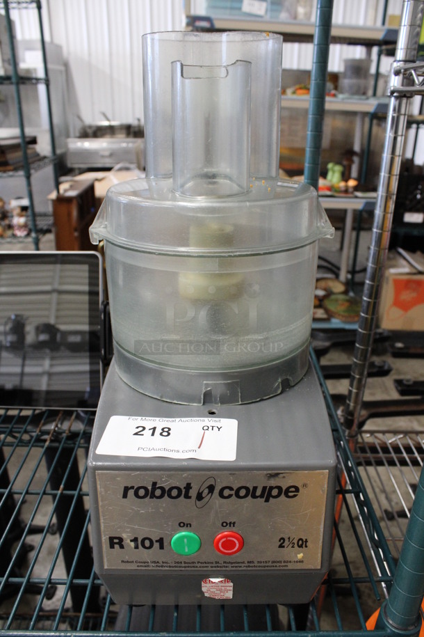 Robot Coupe Model R101 Metal Commercial Countertop Food Processor w/ Bowl, Lid and S Blade. 120 Volts, 1 Phase. 8x11x18