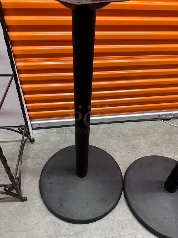 Clean! Cross Cast Iron And Steel Black Commercial Table Round Base - Image 1 of 6