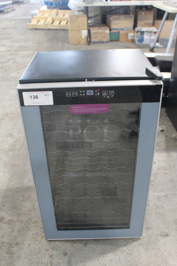 BRAND NEW SCRATCH AND DENT! Avanti WC3406 Wine Chiller With Glass Door Trimmed in Stainless Steel, Black. 115V. Tested and Working!  