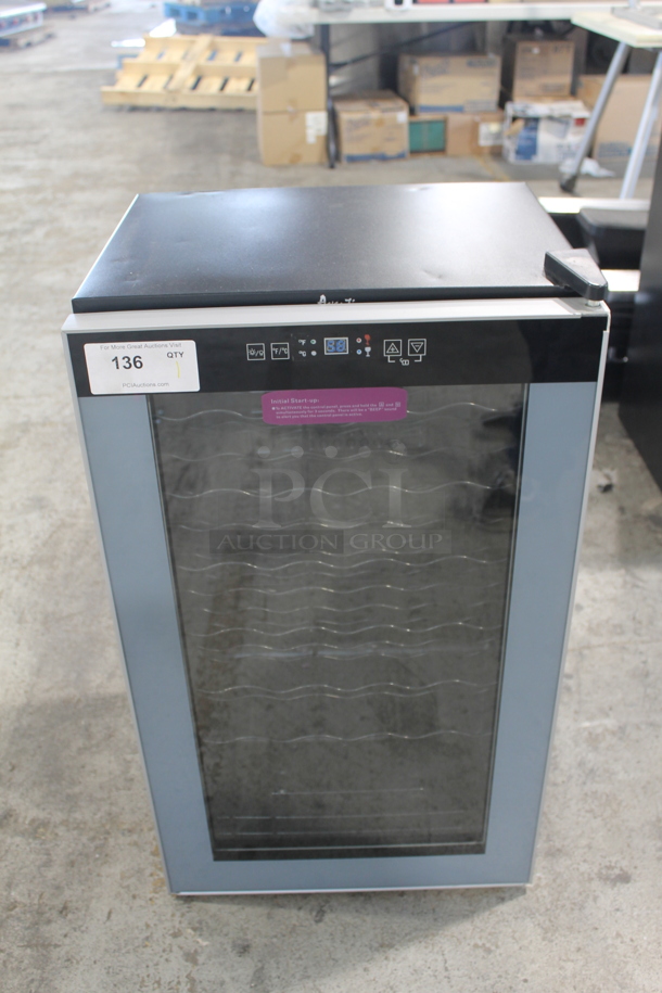 BRAND NEW SCRATCH AND DENT! Avanti WC3406 Wine Chiller With Glass Door Trimmed in Stainless Steel, Black. 115V. Tested and Working!   - Image 1 of 5