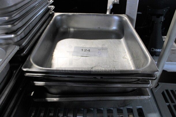 5 Stainless Steel 1/2 Size Drop In Bins. 1/2x2. 5 Times Your Bid!
