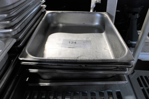 5 Stainless Steel 1/2 Size Drop In Bins. 1/2x2. 5 Times Your Bid!