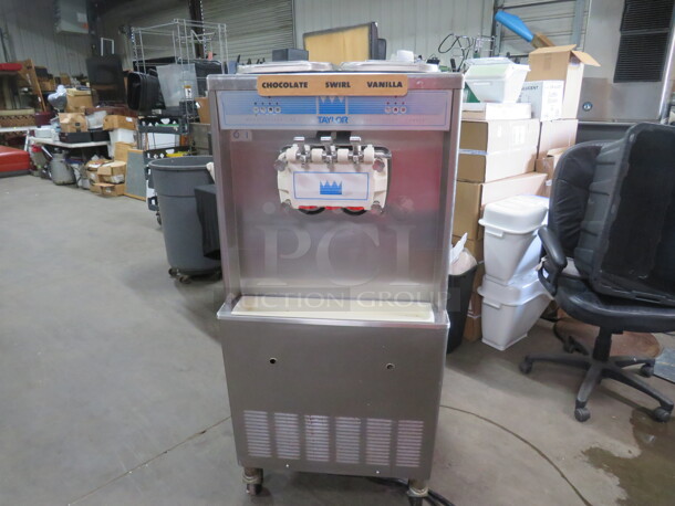 One Working Taylor Air Cooled 2 Flavor Twist Soft Serve Machine. Model# 339-27. 208-230 Volt. 1 Phase. 26X33X60 - Image 1 of 4