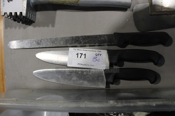 3 Various Metal Knives. Includes 18", 12.5". 3 Times Your Bid! - Image 1 of 3