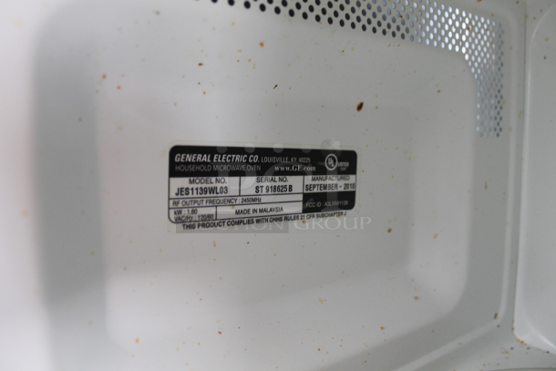 General Electric JES1139WL03 Countertop Microwave Oven. 120 Volts, 1 Phase.  - Image 3 of 5