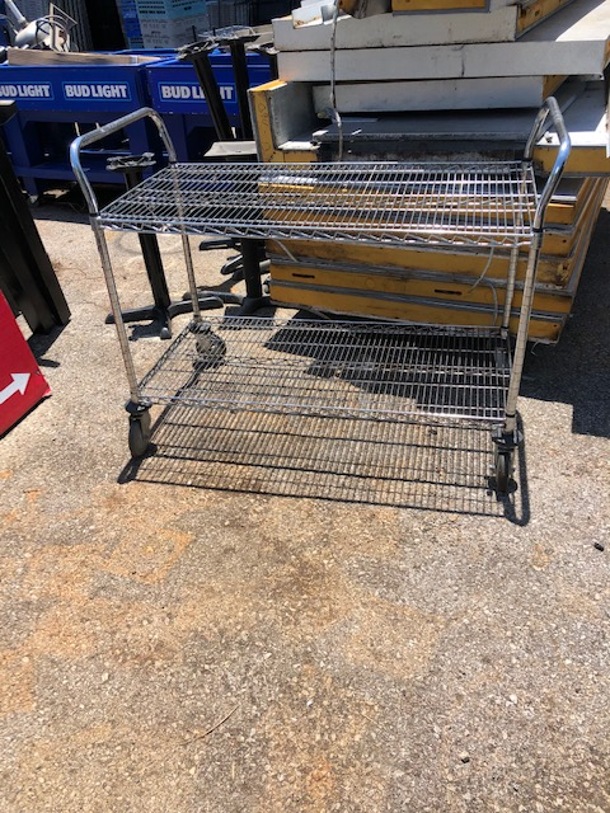 One Metro Cart On Casters With 2 Shelves. 50X24X39