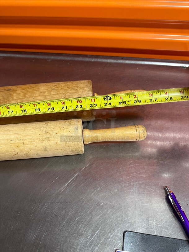 Assorted Commercial  23 inch and 20 Inch Maple Wood Professional Rolling Pin NSF  - Image 3 of 5