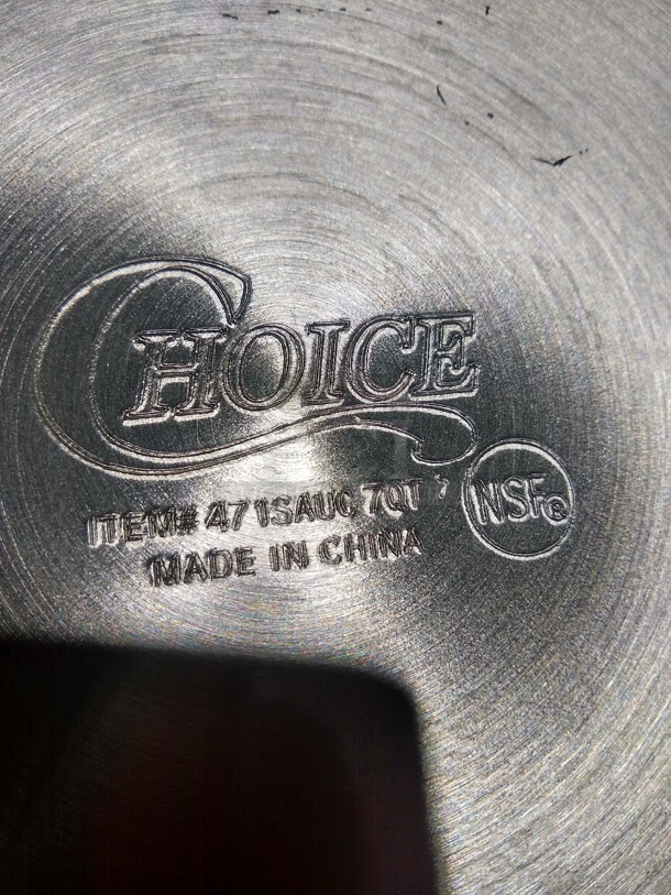 Choice 7 Qt. Tapered Aluminum Sauce Pan

 - Image 5 of 5