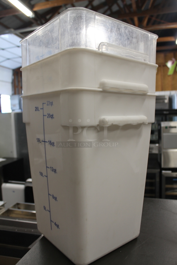 3 Plastic Food Storage Containers, 2 White And 1 Clear. 3 Times Your Bid!  - Image 2 of 3