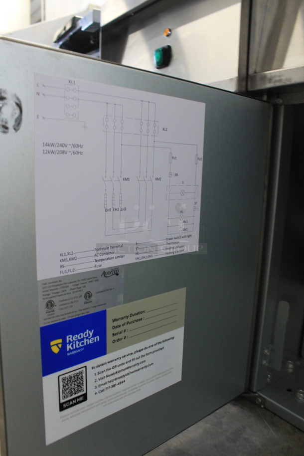 BRAND NEW SCRATCH AND DENT! 2022 Avantco 177EF40B Stainless Steel Commercial Floor Style Electric Powered Deep Fat Fryer w/ 2 Metal Fry Baskets. Stock Picture Used For Gallery Picture. 208 Volts, 1 Phase. Unit Has Only Been Used a Few Times! Tested and Working! - Image 8 of 9