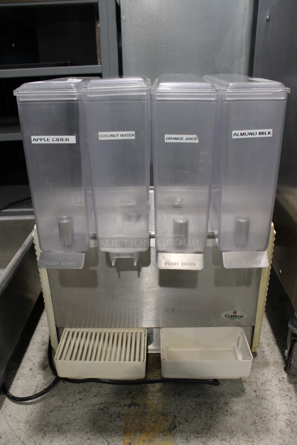 2015 Crathco Model E47/E49-4 Metal Commercial Countertop 4 Hopper Refrigerated Beverage Machine w/ 2 Drop Trays. Missing 1 Grate. 115 Volts, 1 Phase. 20x18x28. Tested and Does Not Get Cold - Image 2 of 7