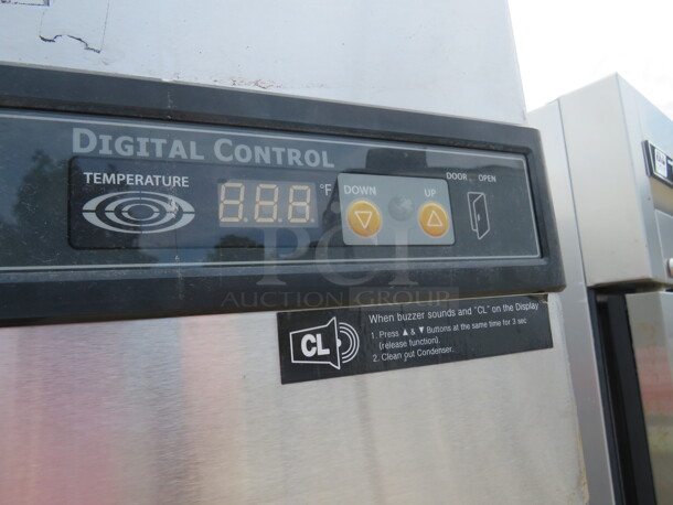 One Blue Air 1 Door Stainless Steel Refrigerator With 3 Racks On Casters.  Model# BSR23T. 115 Volt. 27X31X82. $2586.30 - Image 3 of 4