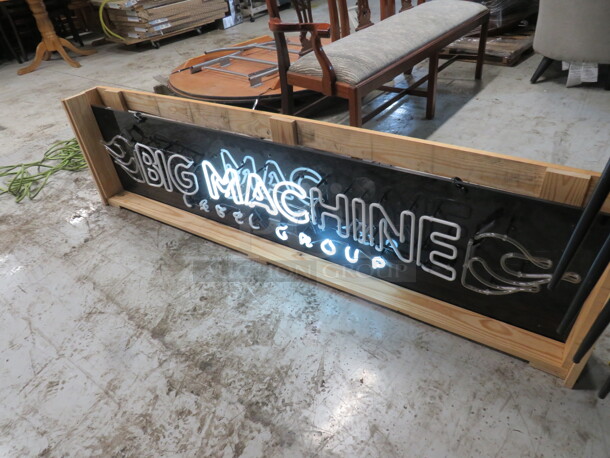 One NEON Sign. MAC Group Working. 2 Cracks. See Pics. 80X8X21 - Image 2 of 4