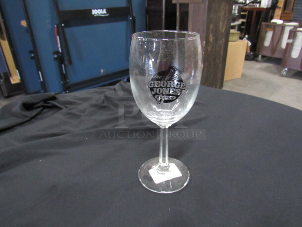 NEW Stem Wine Glass With George Jones Logo. 12XBID