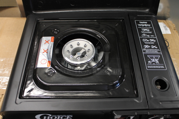 BRAND NEW SCRATCH AND DENT! Choice BDZ153 Countertop Butane Powered Single Burner Portable Range Stove in Case. - Image 3 of 7