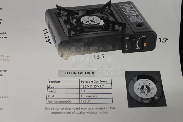 BRAND NEW SCRATCH AND DENT! Choice BDZ153 Countertop Butane Powered Single Burner Portable Range Stove in Case. - Image 6 of 7