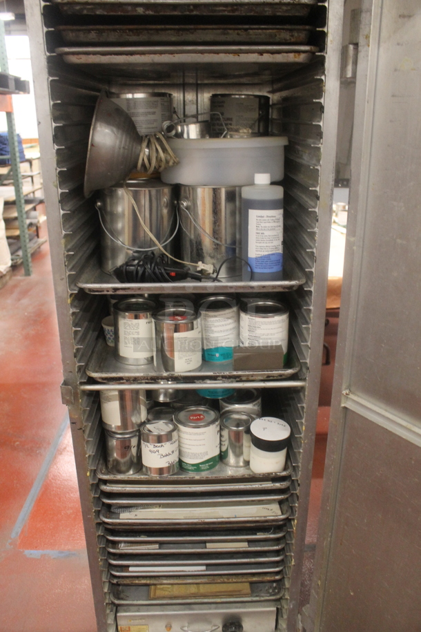 Metal Commercial Portable Enclosed Pan Rack w/ Contents Including Metal Baking Pans and Metal Tins on Commercial Casters. - Image 4 of 7