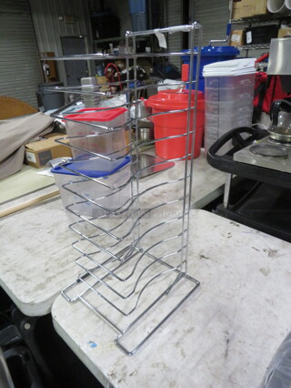 One NEW Metal Pan Holder. 12X12X27