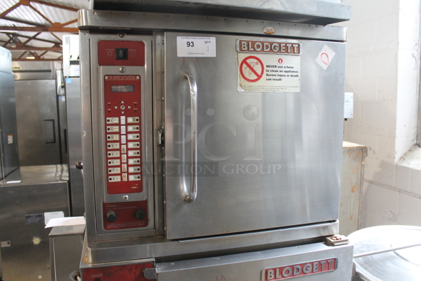 2 Blodgett Stainless Steel Commercial Half Size Convection Ovens w/ Solid Door on Commercial Casters. Bottom Unit is Model N 50C. 208 Volts, 3 Phase. 2 Times Your Bid! - Image 2 of 12