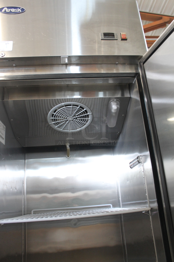 2014 Atosa MBF8004 Stainless Steel Commercial Single Door Reach In Cooler w/ Poly Coated Racks on Commercial Casters. 115 Volts, 1 Phase. Tested and Working! - Image 8 of 10