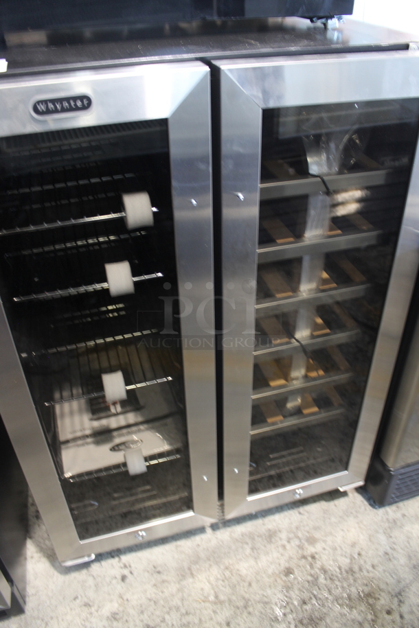 BRAND NEW SCRATCH AND DENT! Whynter BWB-2060FDS 24" Built In French Door Dual Zone Bar 20 Bottle / 60 Can Beverage Wine Refrigerator Merchandiser. 115 Volts, 1 Phase. Tested and Working! - Image 2 of 5