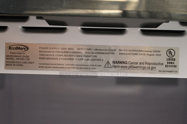 BRAND NEW SCRATCH AND DENT! 2022 KoolMore KM-MD-1SS Stainless Steel Commercial Drawer Microwave Oven. 120 Volts, 1 Phase.  - Image 8 of 10