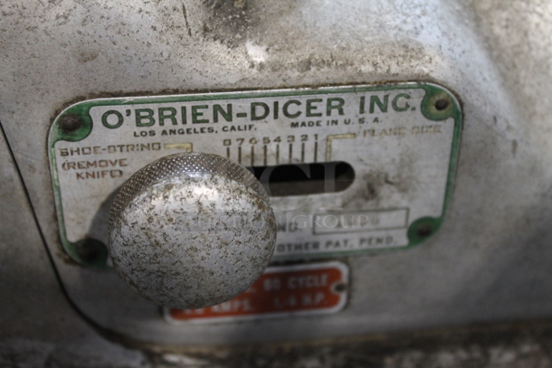 O'Brien Metal Commercial Countertop Vegetable Dicer. 115 Volts, 1 Phase. Cannot Test - Unit Was Previously Hardwired - Image 11 of 11