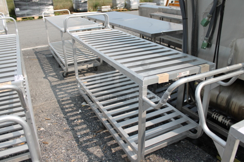Newage Metal Commercial 2 Tier Cart w/ 2 Push Handle on Commercial Casters.