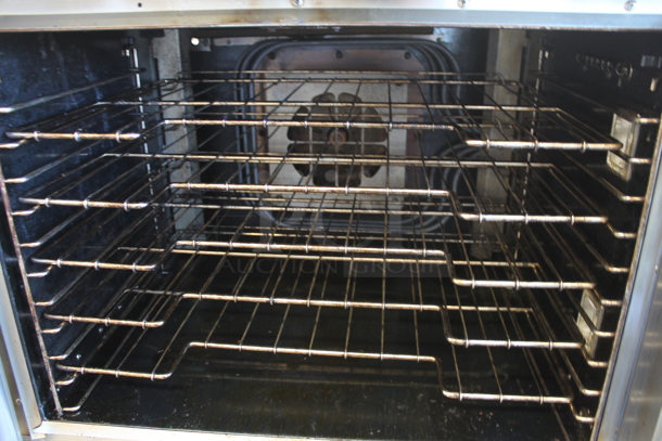 2 LIKE NEW! Vulcan VC4ED Stainless Steel Commercial Electric Powered Full Size Convection Ovens w/ View Through Doors, Metal Oven Racks and Thermostatic Controls. 208 Volts, 3/1 Phase. 2 Times Your Bid! - Image 7 of 11