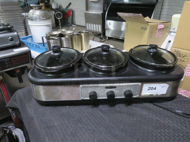 One Bella Triple Crock Pot Slow Cooker. 120 Volt. Model# YDE-1110C. - Image 1 of 1