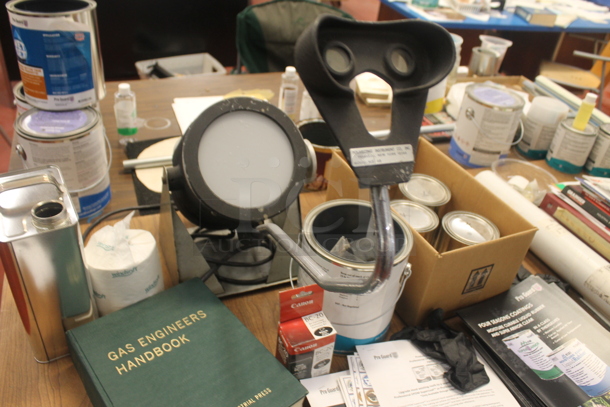 ALL ONE MONEY! Lot of Various Items Including 3 Tables w/ Contents; Liquid Rubber, Mr Coffee Coffee Machine and Chair. BUYER MUST REMOVE. - Image 5 of 6