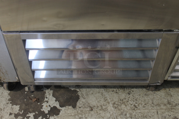 Master-Bilt R23-S Stainless Steel Commercial Single Door Reach In Cooler w/ Poly Coated Racks on Commercial Casters. 115 Volts, 1 Phase. Tested and Powers On But Does Not Get Cold - Image 4 of 5