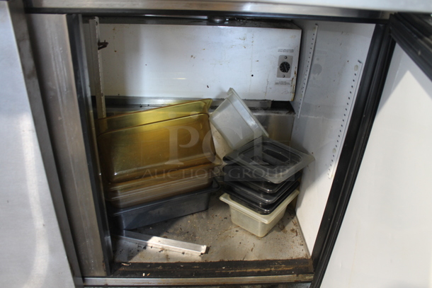 2012 True TSSU-72-30M-B-ST Stainless Steel Commercial Sandwich Salad Prep Table Bain Marie Mega Top on Commercial Casters. 115 Volts, 1 Phase. Tested and Powers On But Does Not Get Cold - Image 7 of 7