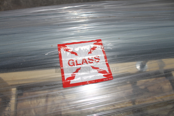 BRAND NEW IN CRATE! Metal and Glass Sneeze Guard. - Image 4 of 5
