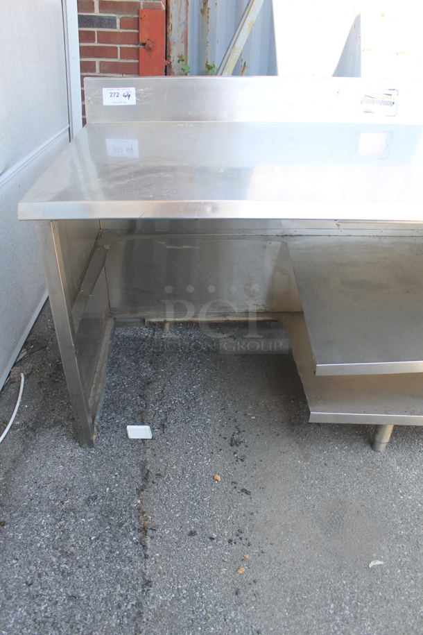 Star Metal Stainless Steel Table w/ Back Splash and 2 Under Shelves. - Image 2 of 6