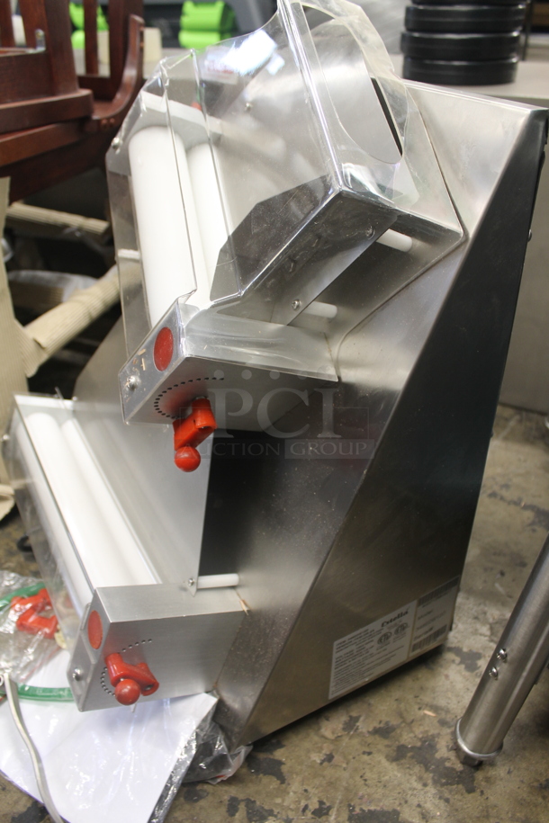 BRAND NEW SCRATCH AND DENT! Estella 348EDS12D Stainless Steel Commercial Countertop 12" Double Pass Dough Sheeter. Stock Picture Used as Gallery. 120 Volts, 1 Phase. Tested and Working! - Image 9 of 10