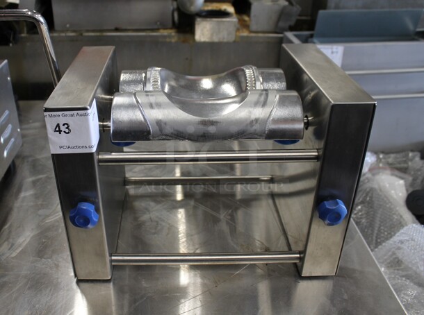 BRAND NEW SCRATCH AND DENT! Estella DEM-10 Stainless Steel Commercial Countertop Manual Turnover Machine. - Image 1 of 3