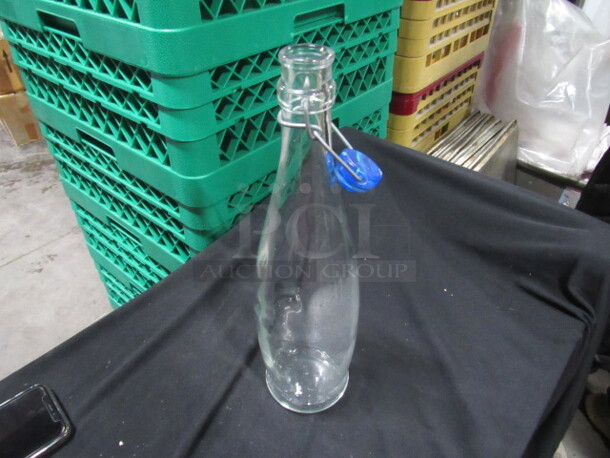 Glass Water Bottle With Hinged Closure. 12XBID