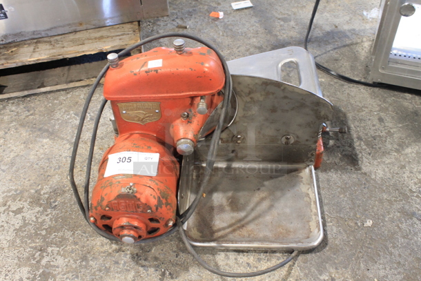 American 52 Metal Commercial Countertop Meat Slicer w/ Blade Sharpener. Tested and Working! - Image 1 of 5